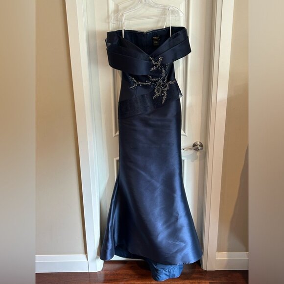 Terani Couture Navy 2011M2159 Long Mother Of Bride Dress Evening Gown - Picture 3 of 11